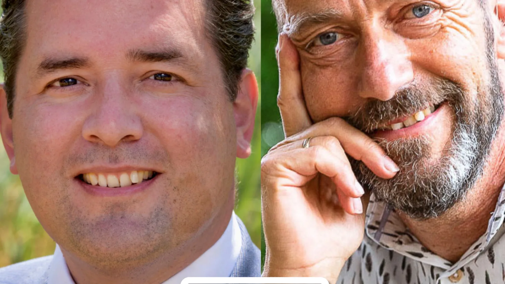 Foto van Erik de Ridder en Reinier van den Berg met PRAAT logo erop