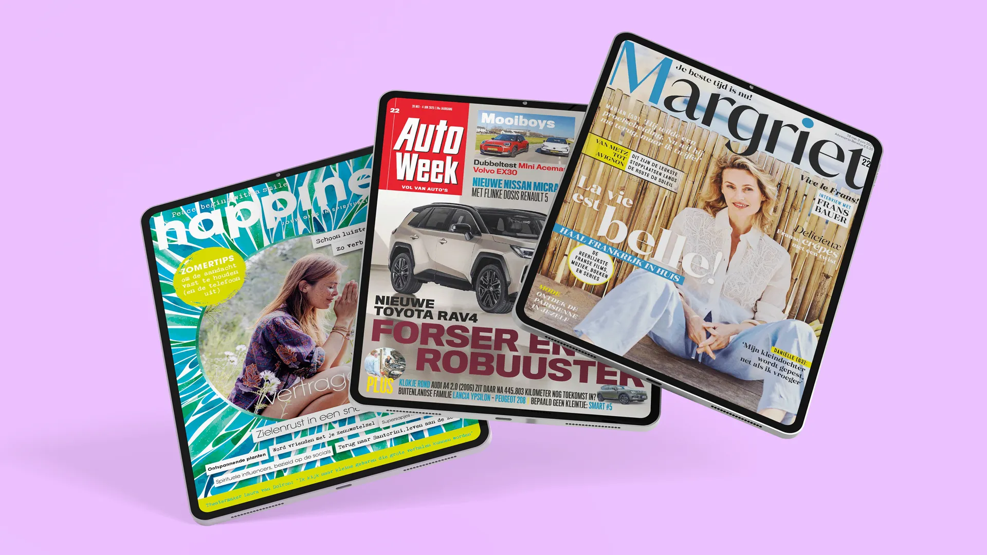 3 voorkanten van digitale tijdschriften