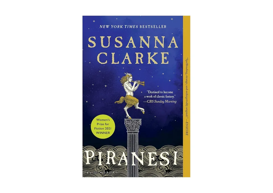 Cover Piranesi - sterrenhemel met een 'faun' op een pilaar. 