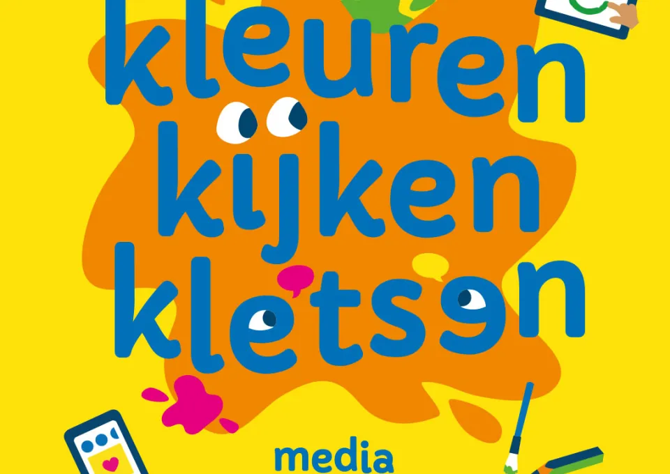 de woorden kleuren, kijken, kletsen staan kleurrijk in beeld - het thema van de Media Ukkie dagen 2026
