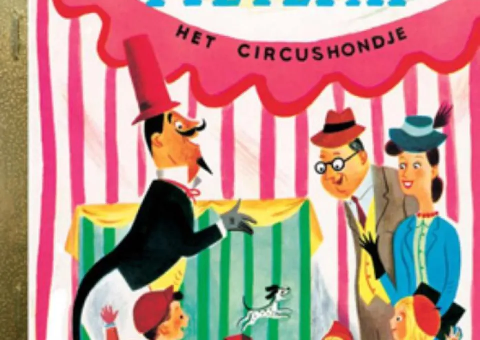 boek van Pietepaf met circusdirecteur en artiesten