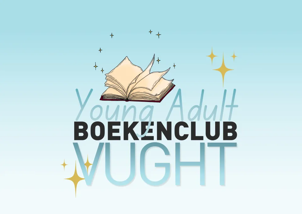 logo boekenclub vught met boek en sterretjes 