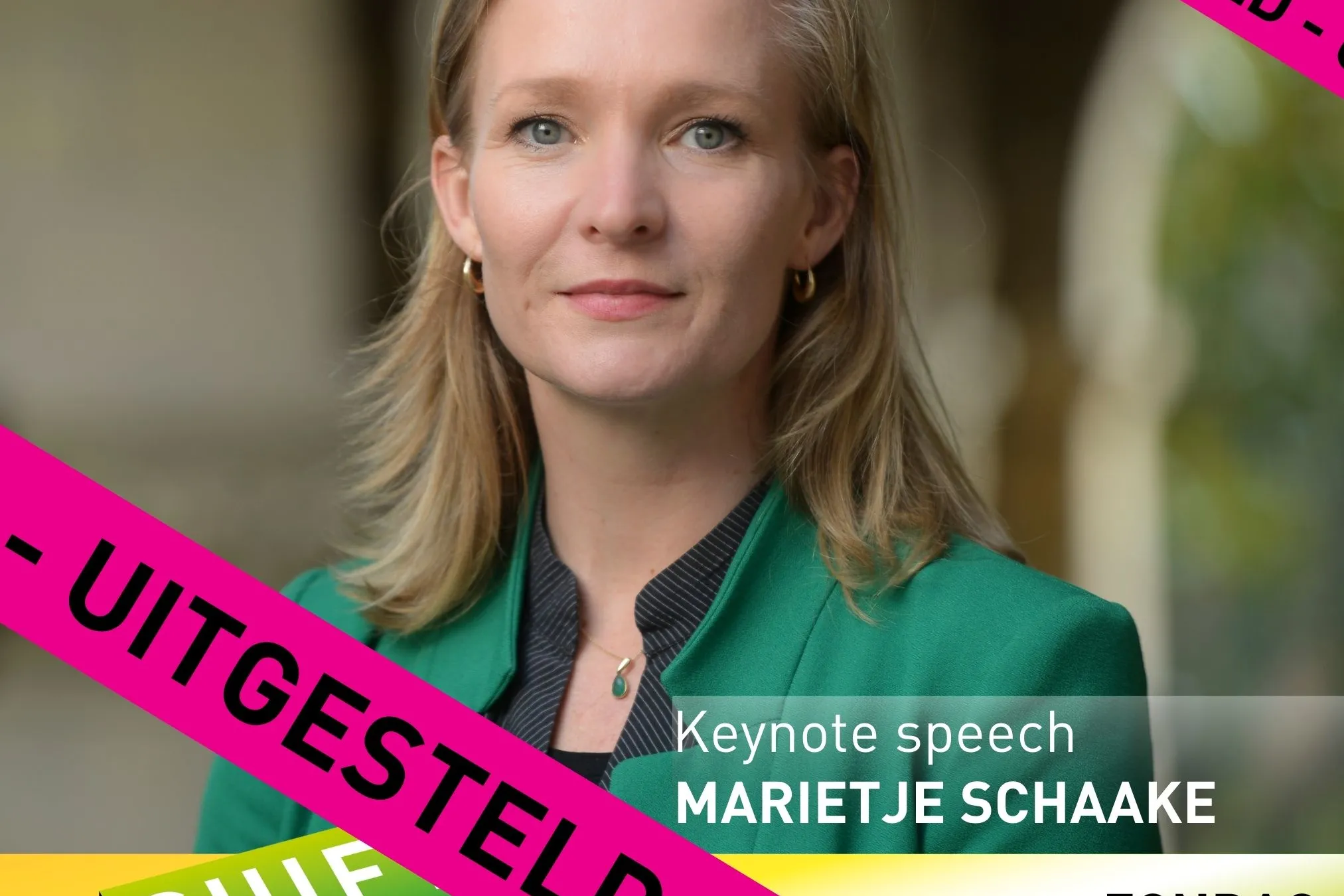 Portret Marietje Schaake met uitgesteld eroverheen
