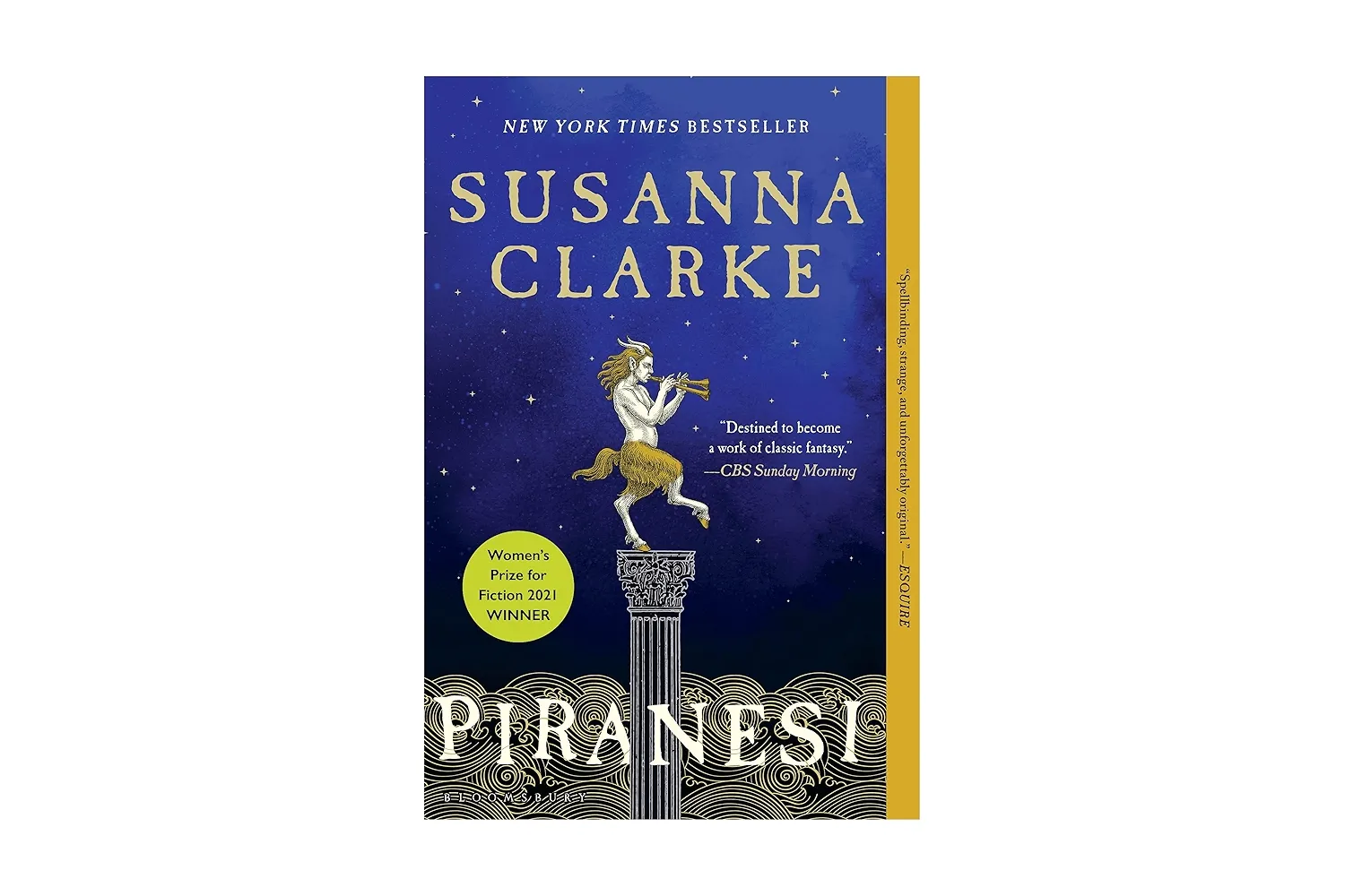 Cover Piranesi - sterrenhemel met een 'faun' op een pilaar. 