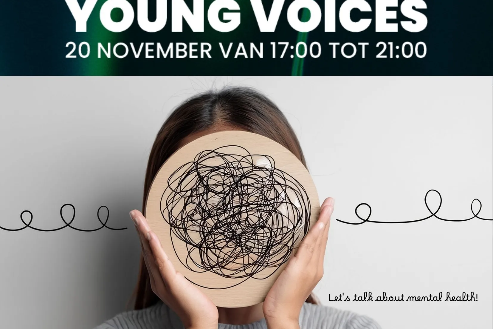 Hoofd met hersenspinsels