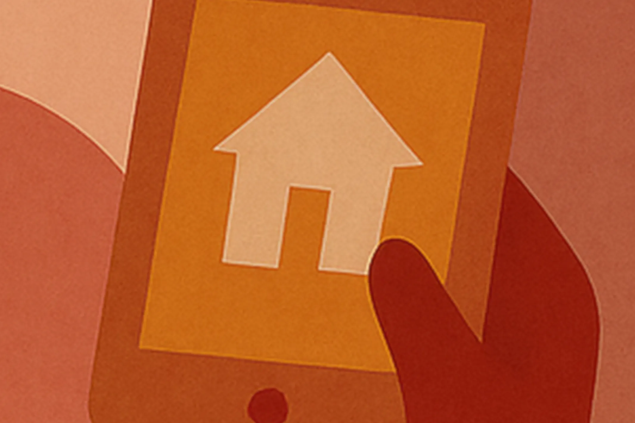 abstracte afbeelding van tablet in hand