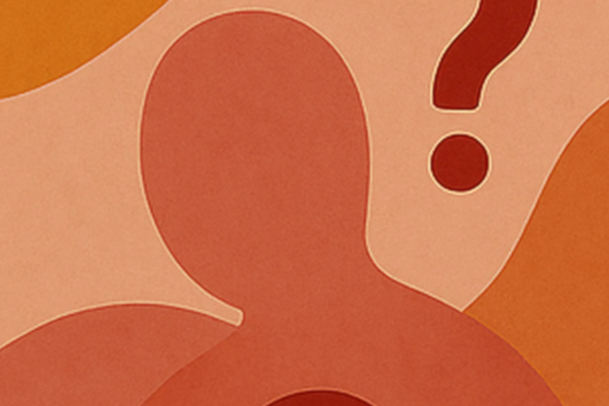 Abstract figuur met vraagteken