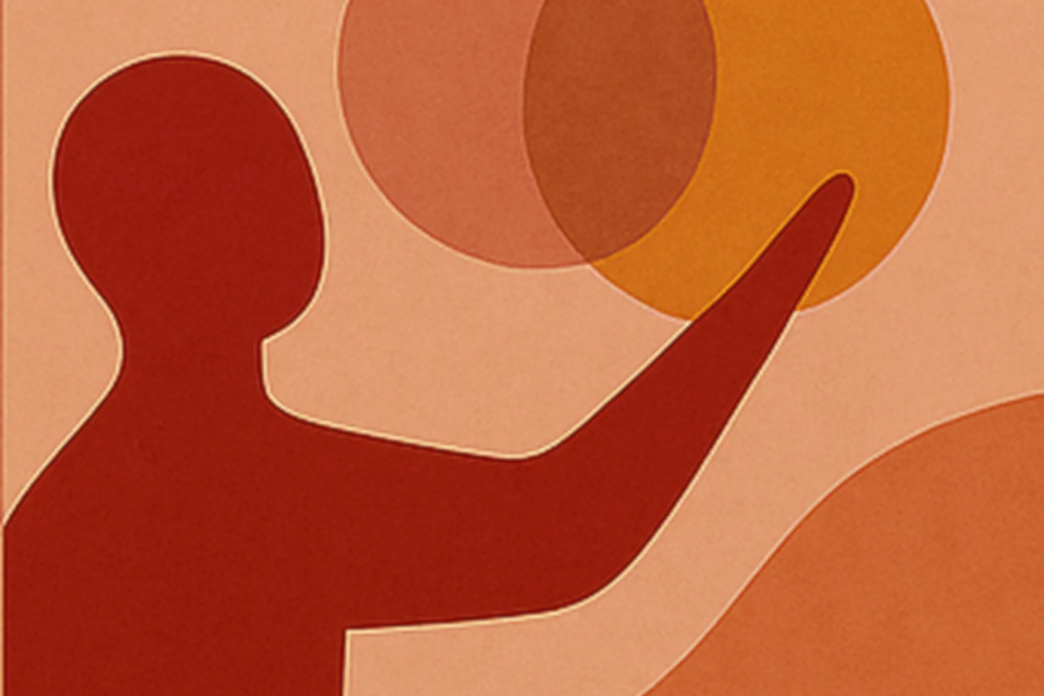 abstract figuur die reikt naar de zon