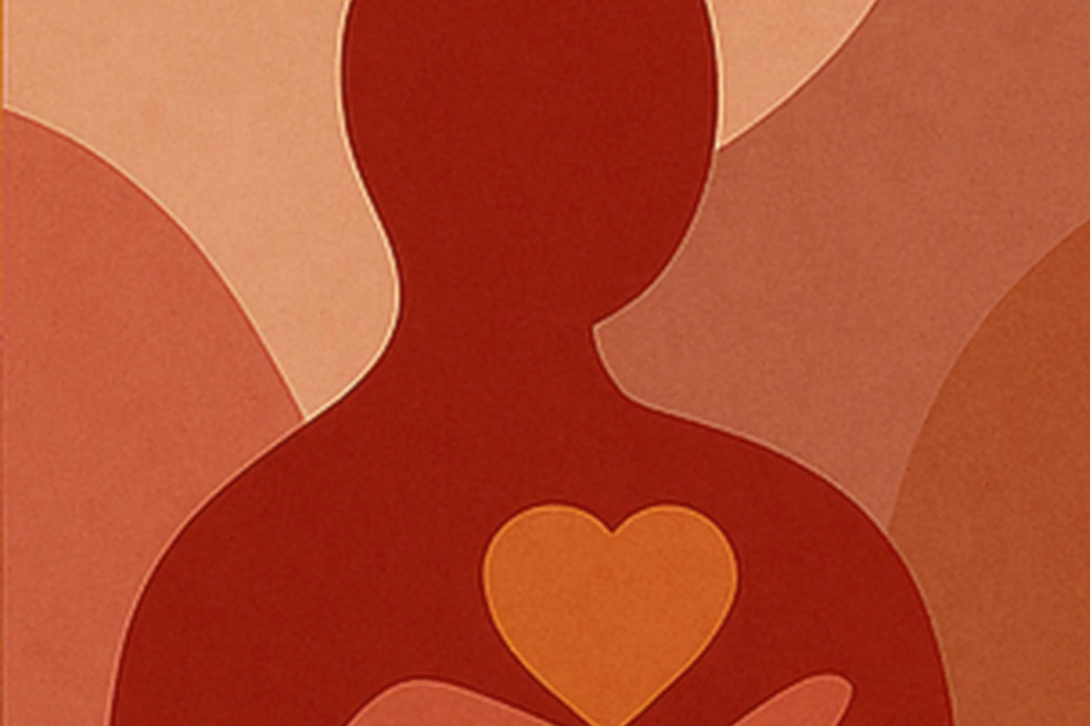 abstract figuur met hart in hand