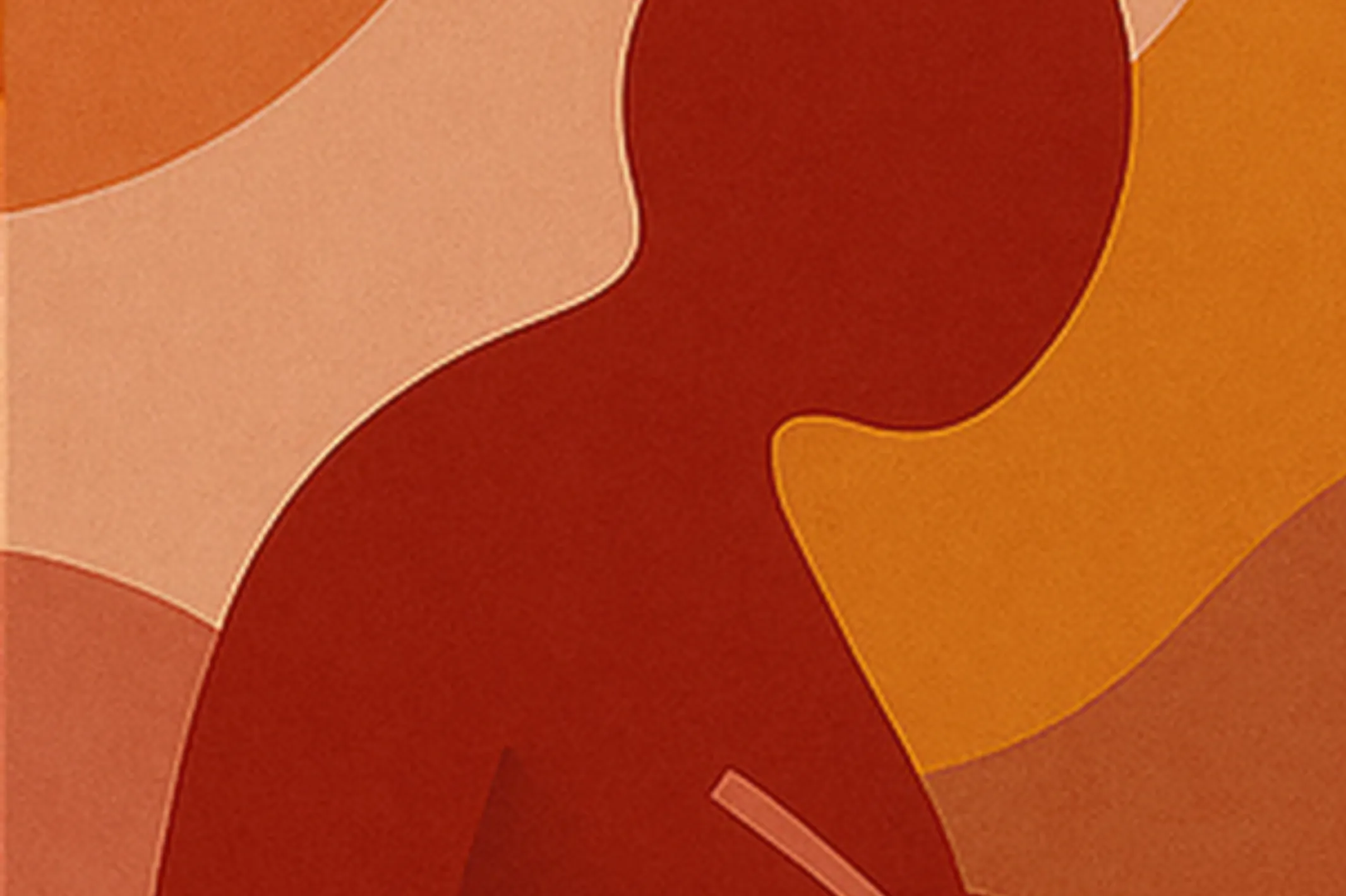 abstracte afbeelding met schrijvend figuur