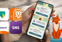 Logo's banken met een telefoon en vos.