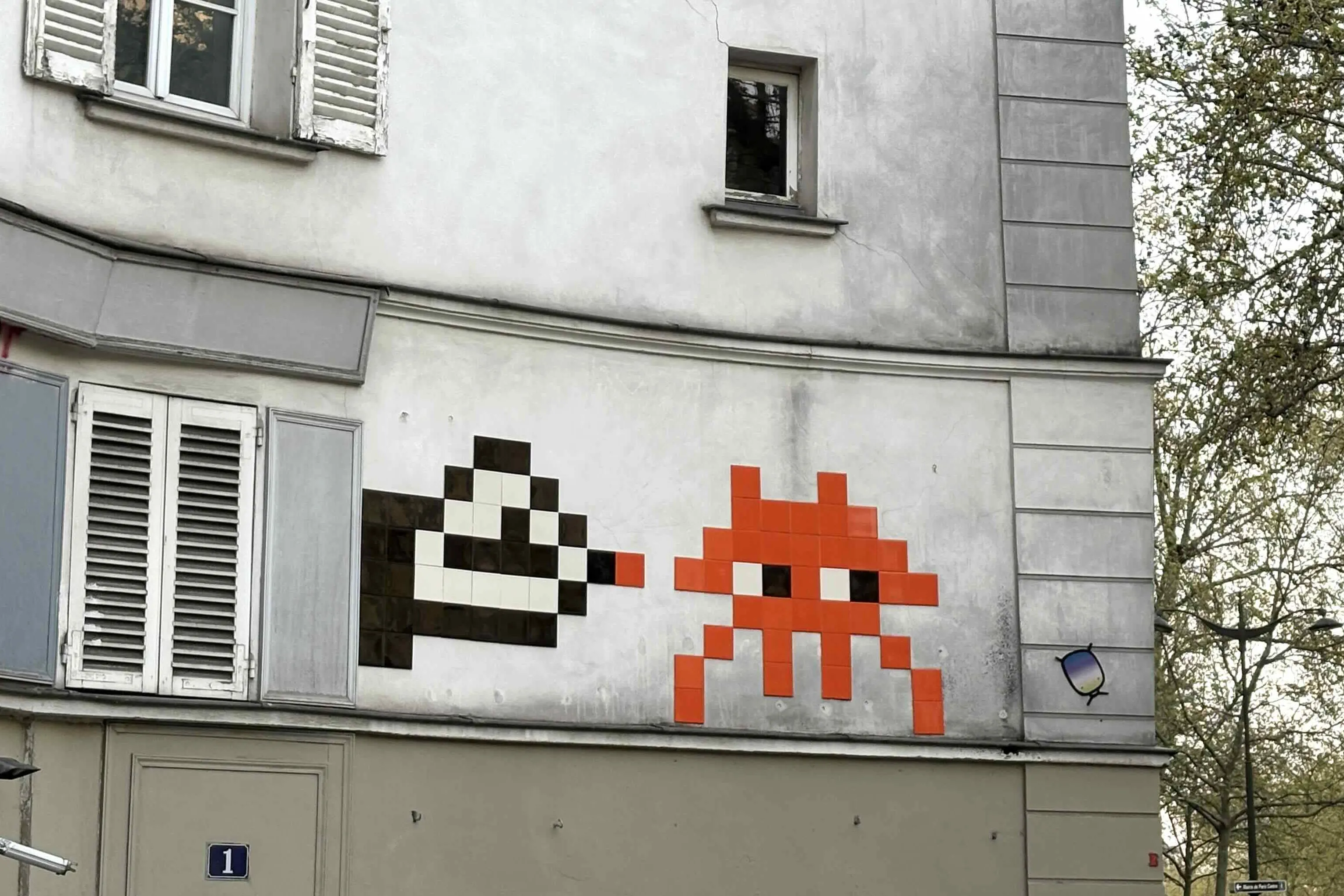 pixelkunst op muur