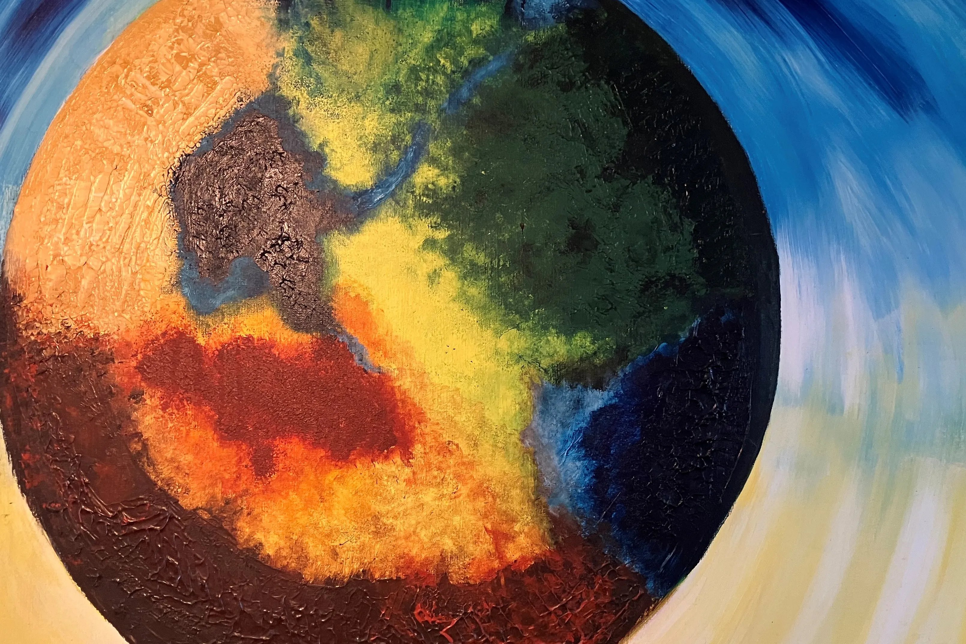 Kleurrijk schilderij van de aarde