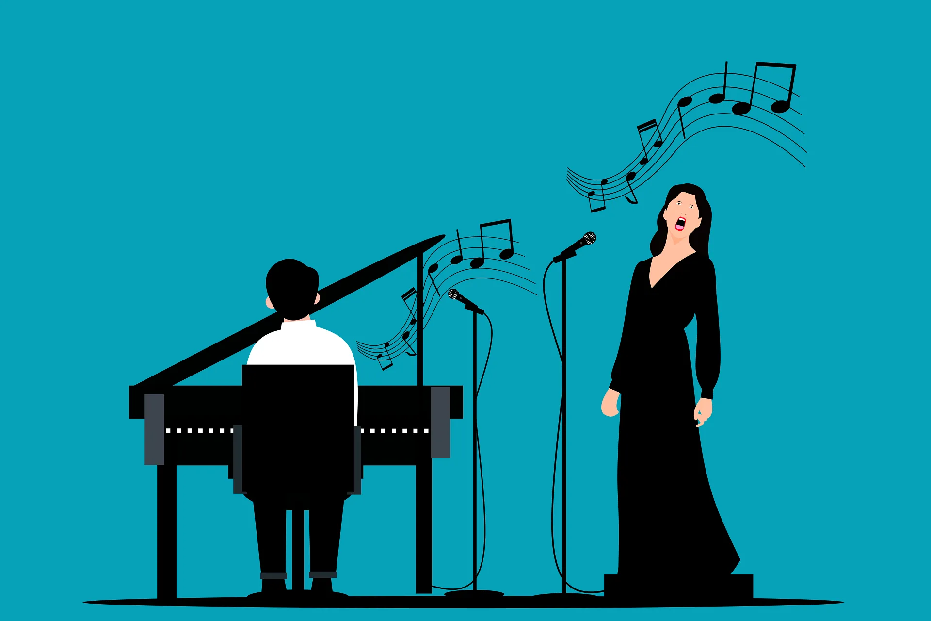 zangeres en pianist