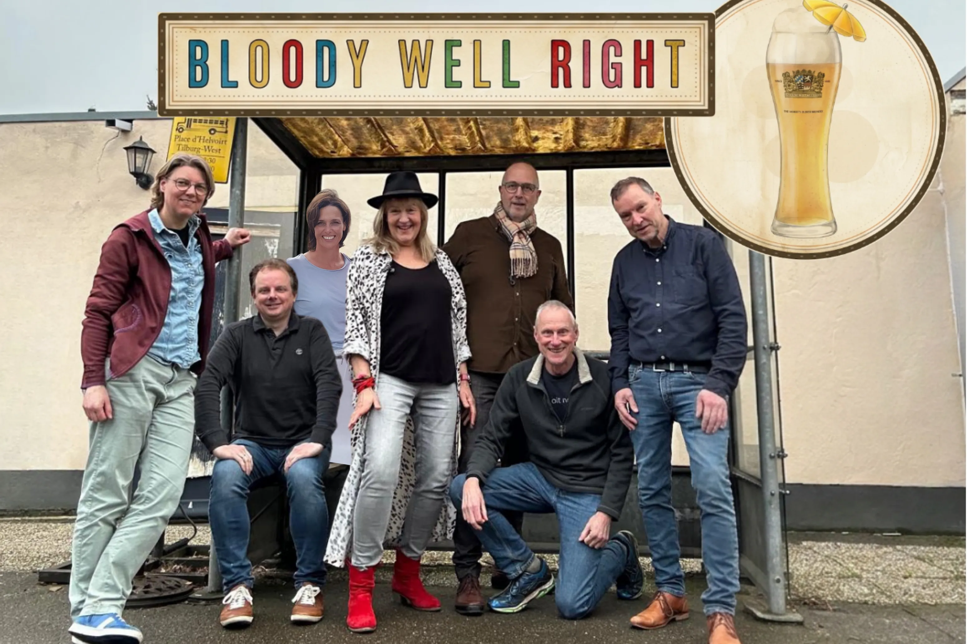 Foto met bandleden van Bloody Well Right