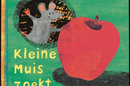 kaft van het prentenboek waarop een muis en een grote appel afgebeeld zijn