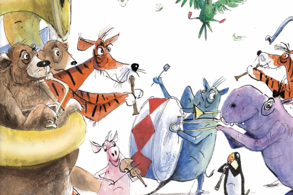 Dieren met instrumenten illustratie
