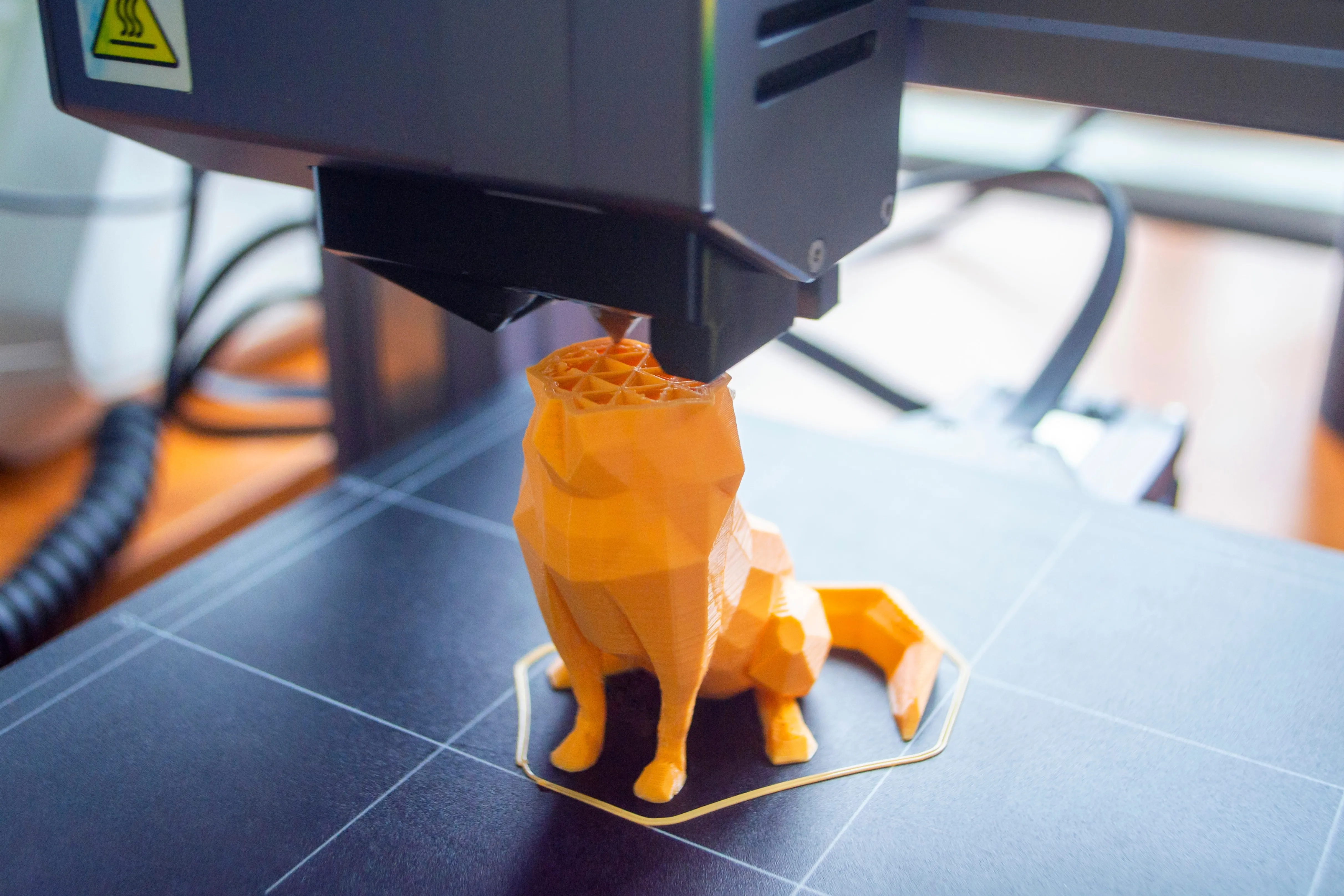 3 printer print een gele  hond