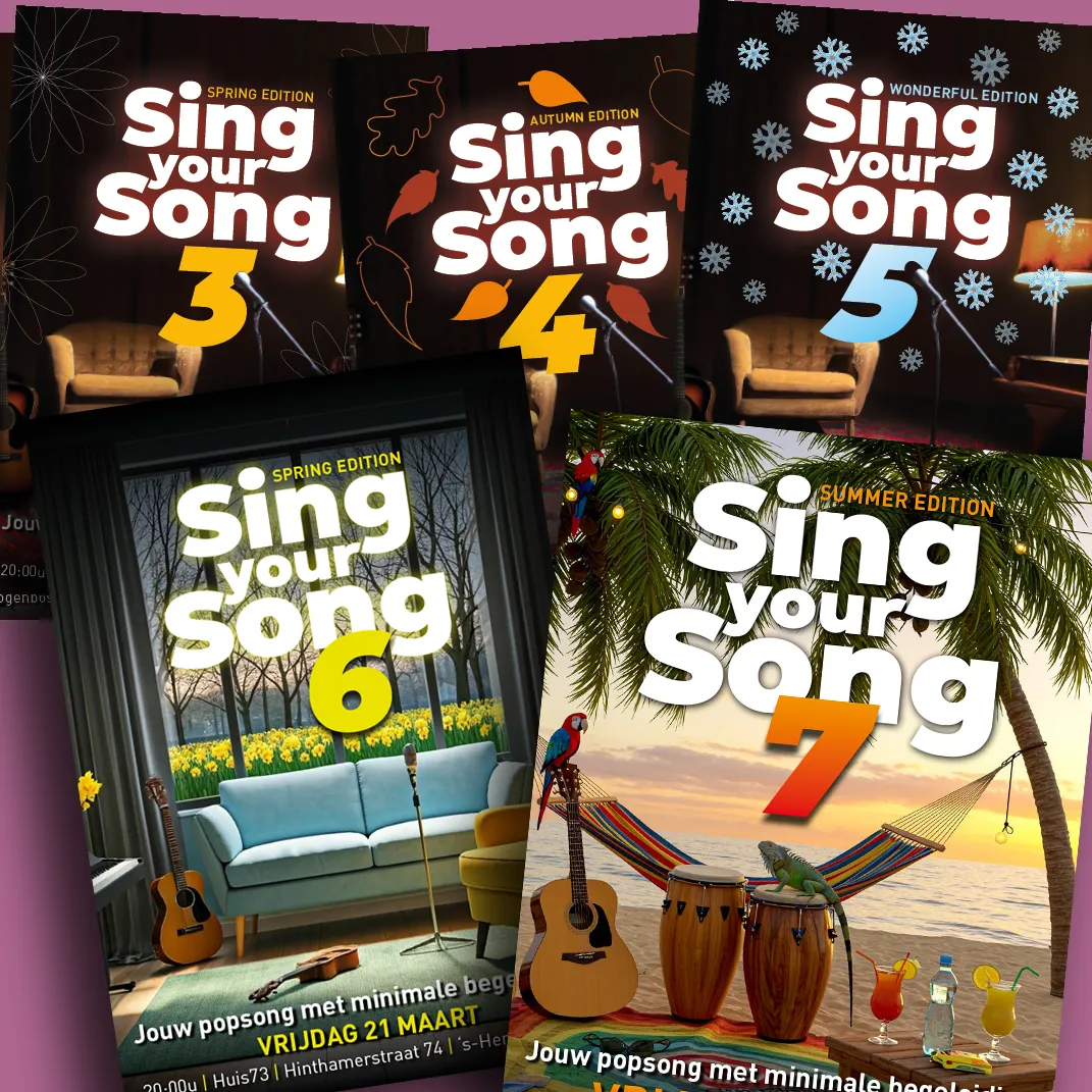 voorkanten flyers Sing your Song
