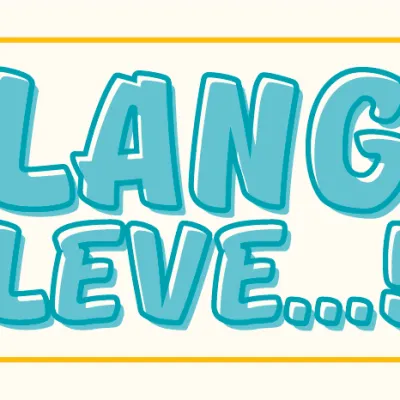 Tekst Lang Leve in blauw