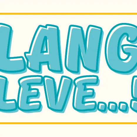 Tekst Lang Leve in blauw