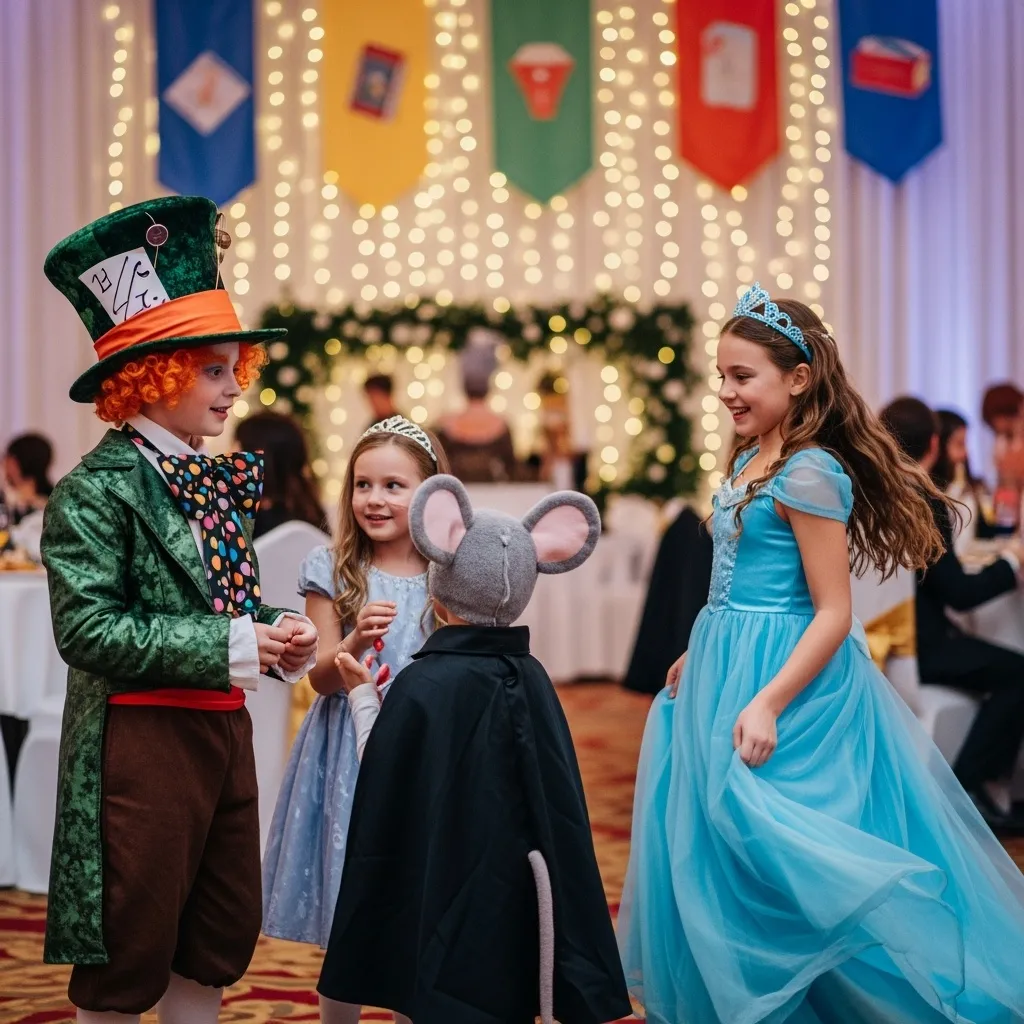 Kinderen verkleed op een gala 