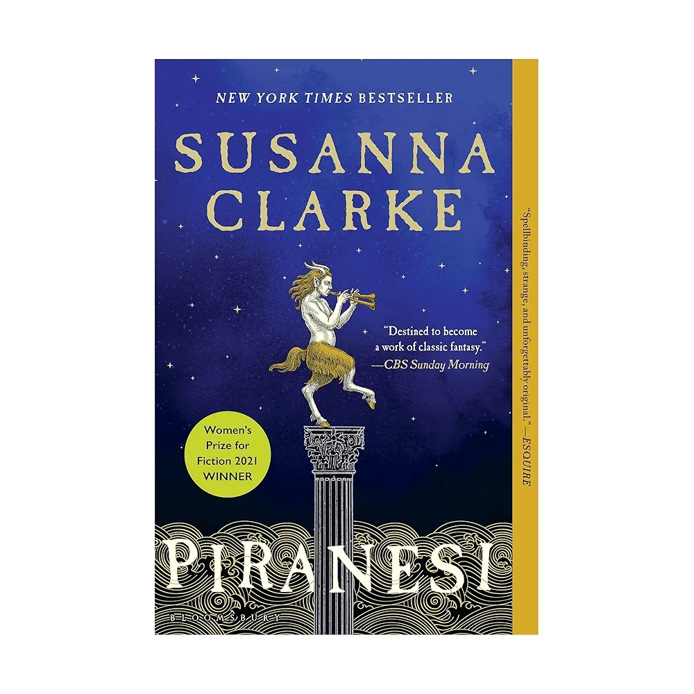 Cover Piranesi - sterrenhemel met een 'faun' op een pilaar. 