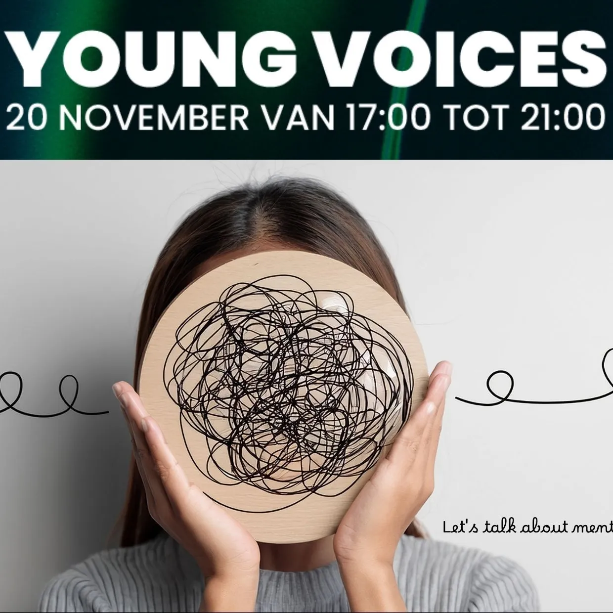 Hoofd met hersenspinsels