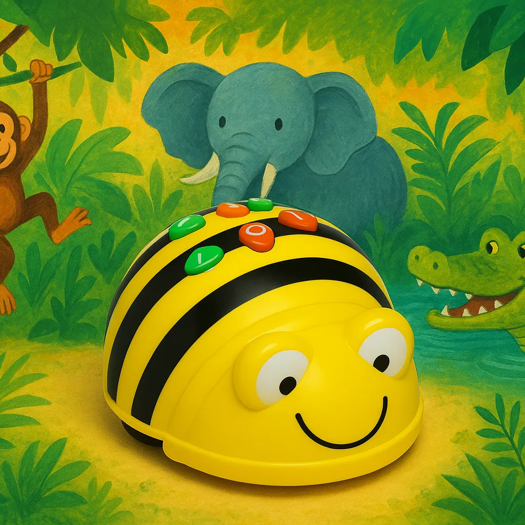 Bee-bot met op de achtergrond de jungle van Kleine Aap