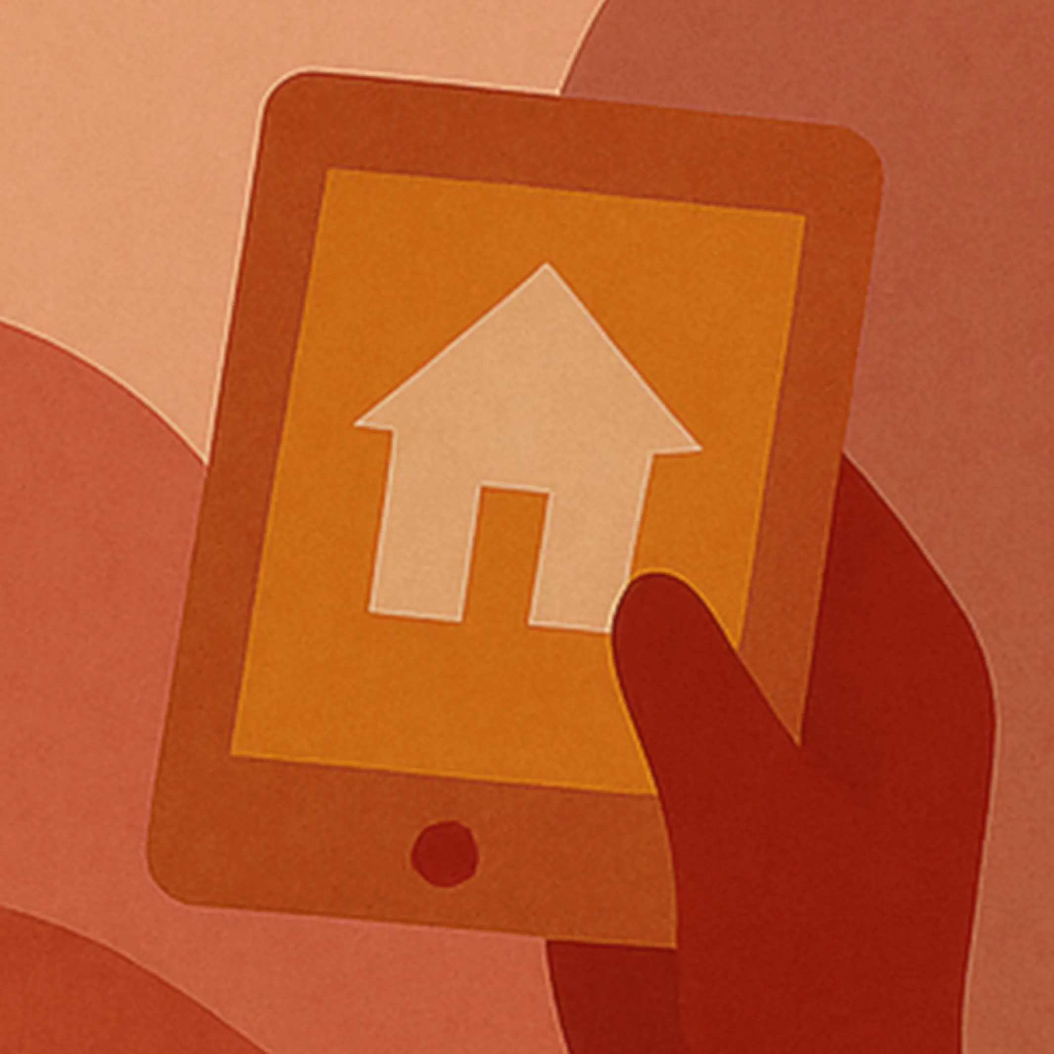 abstracte afbeelding van tablet in hand