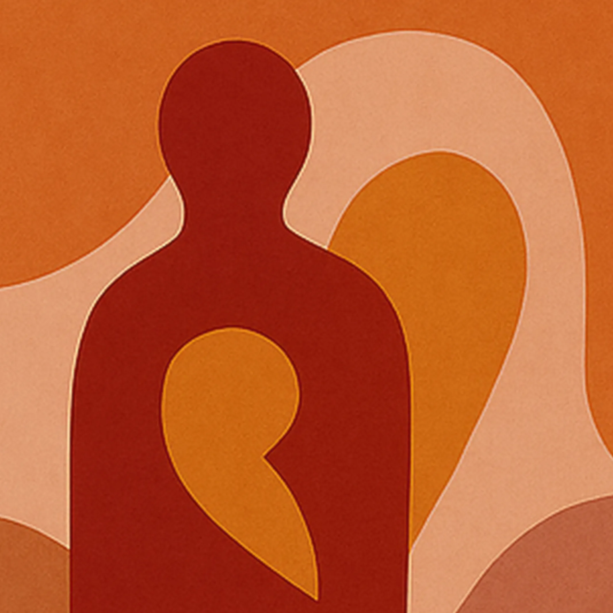 abstracte afbeelding met figuur en hart