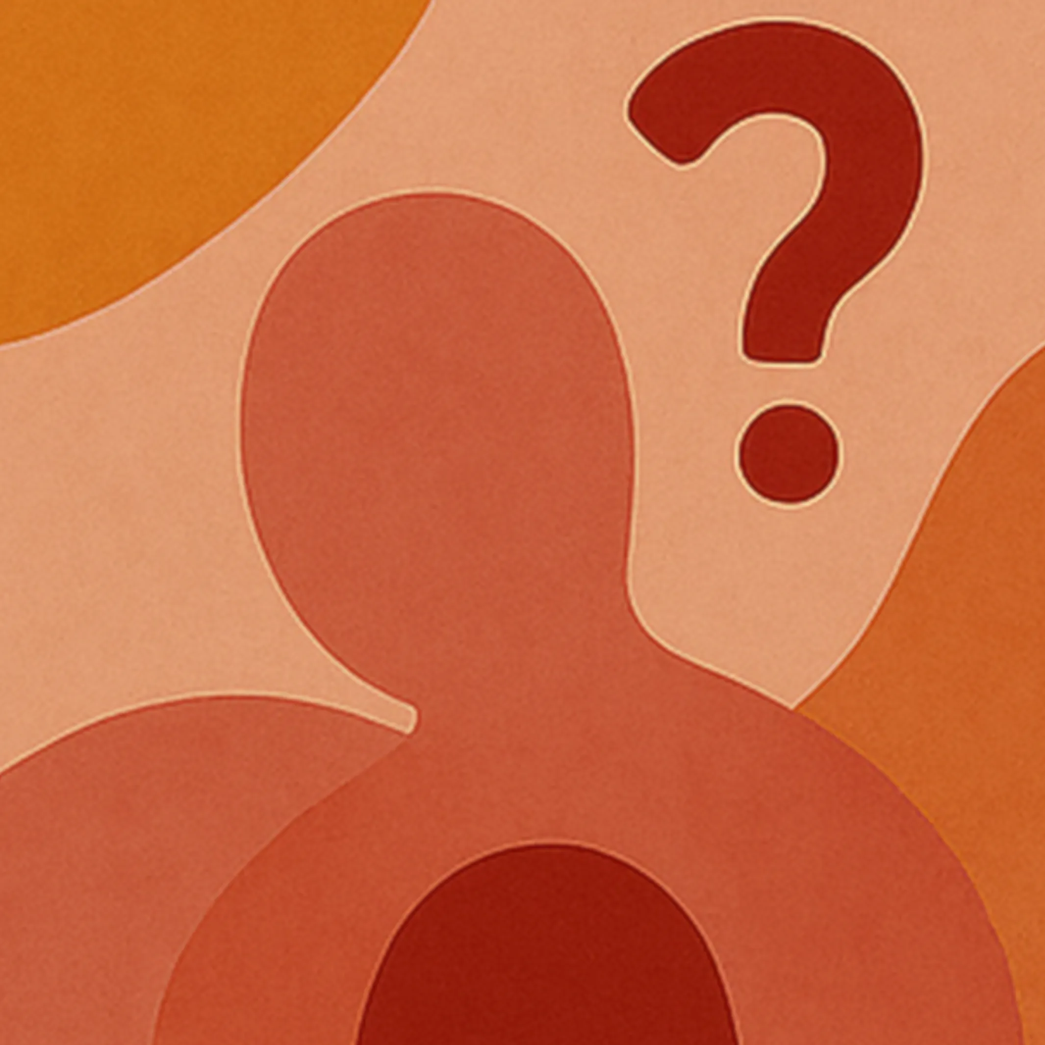 Abstract figuur met vraagteken