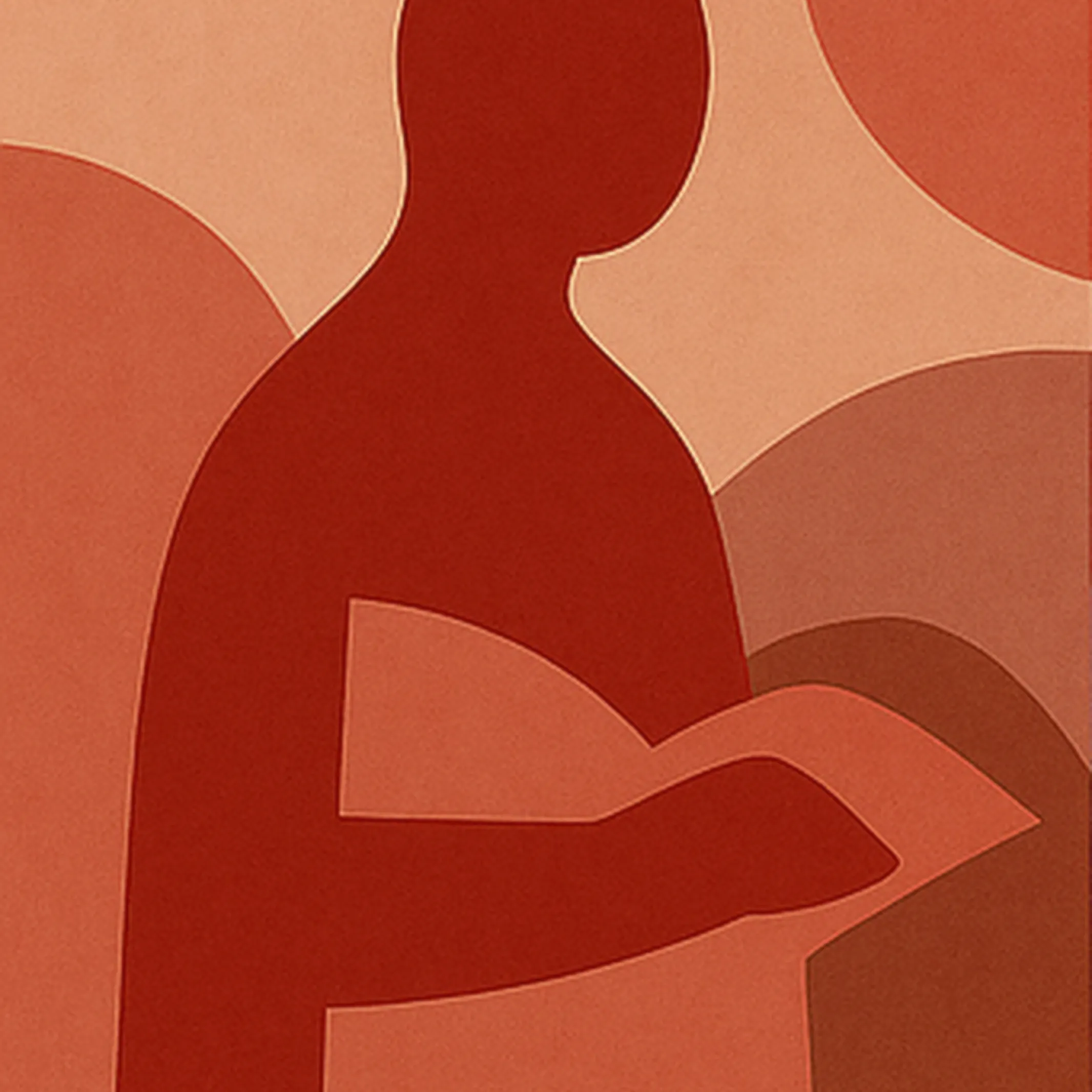 abstract figuur met papier in hand