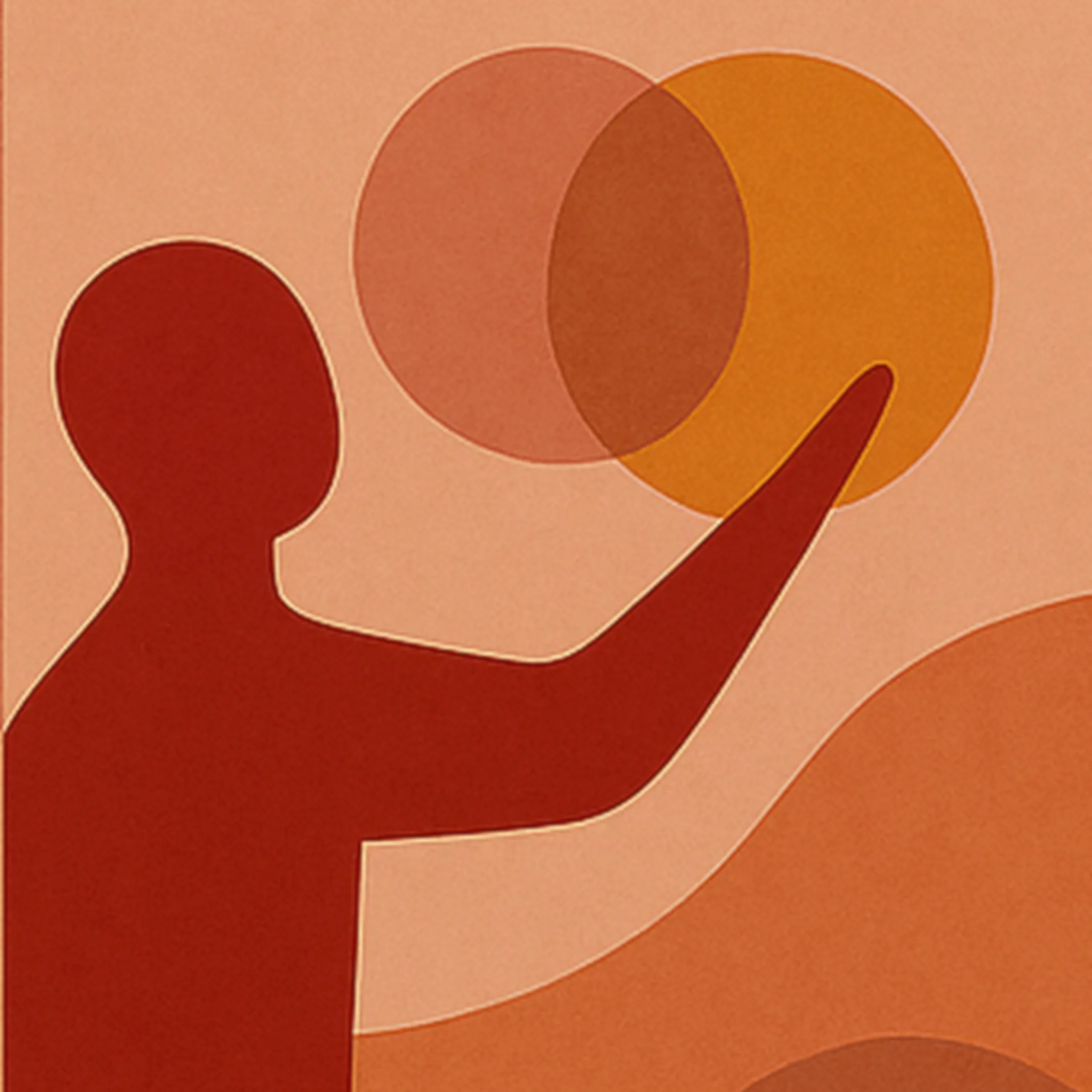 abstract figuur die reikt naar de zon