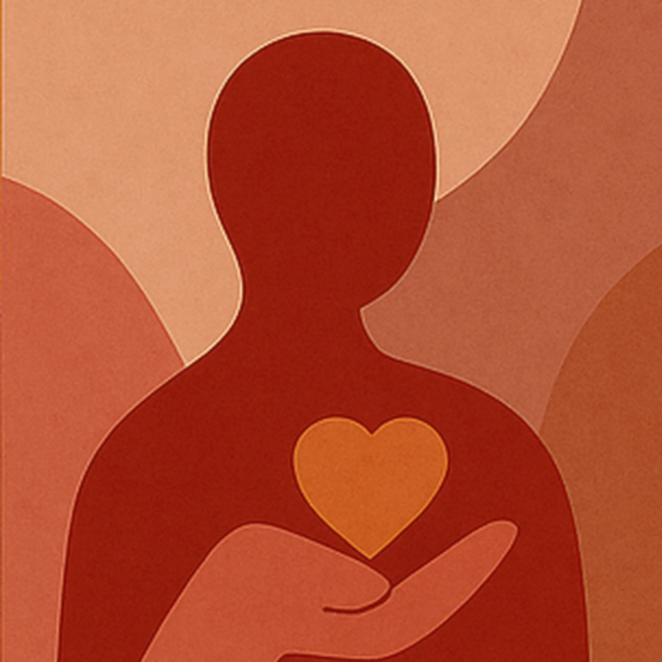 abstract figuur met hart in hand