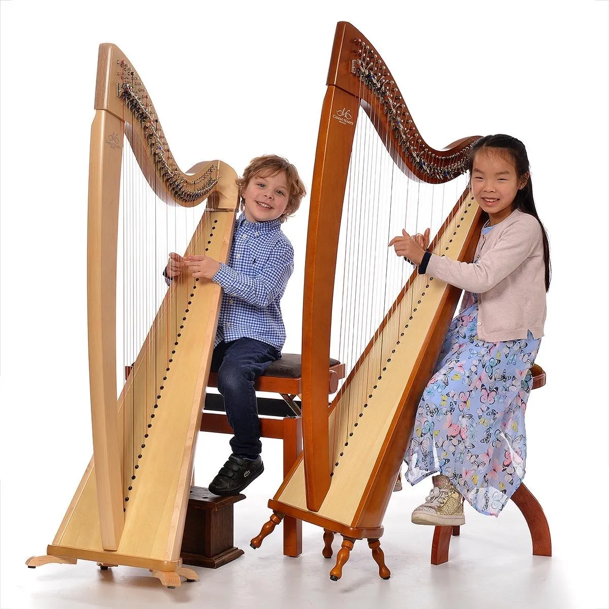 Kinderen met harp