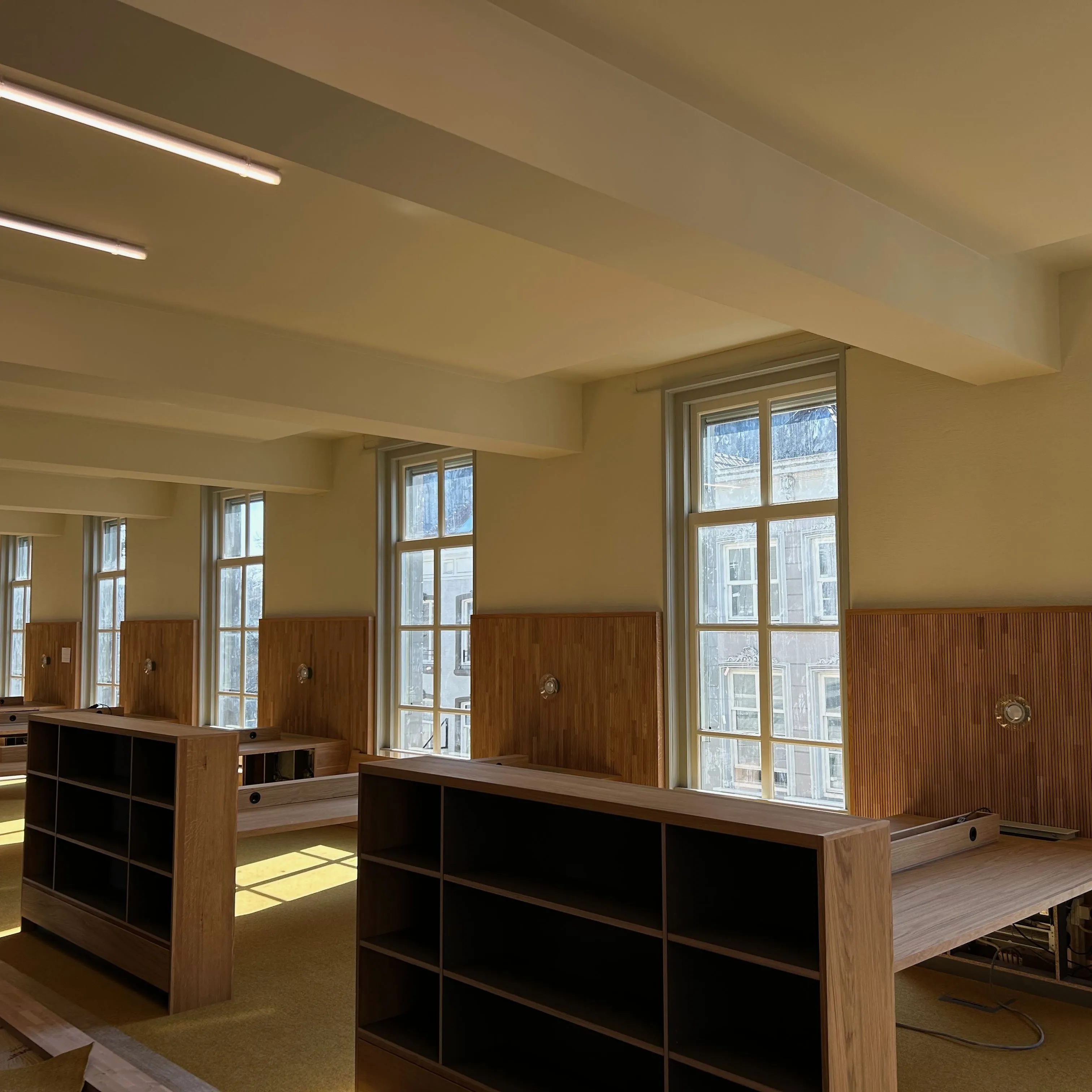 Studiezaal overzicht bouwplaats