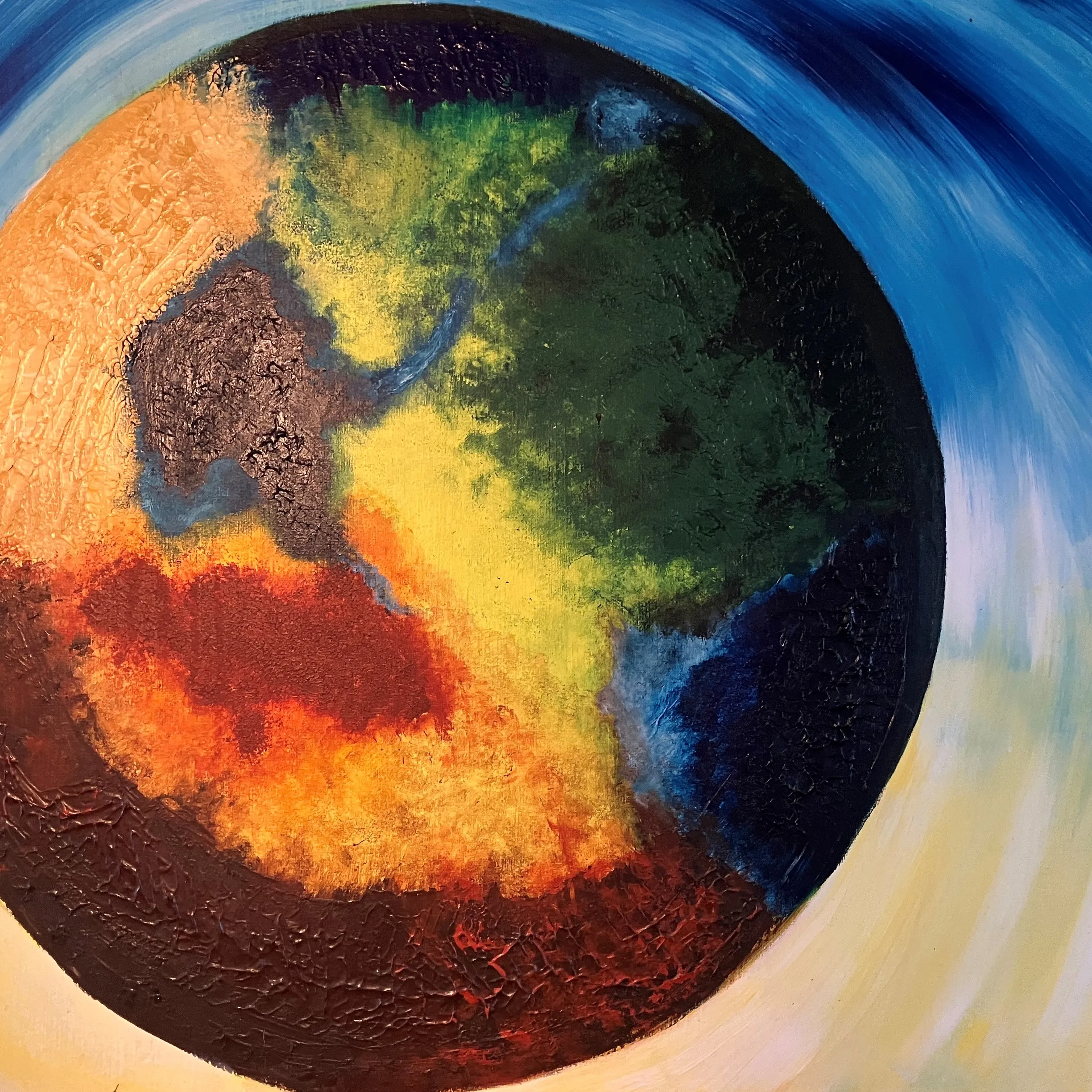 Kleurrijk schilderij van de aarde