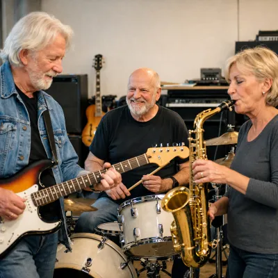 oude mannen en vrouwen die muziek maken 