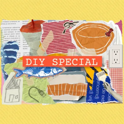 collage van materialen met tekst diy special 