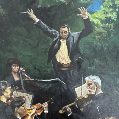 Schilderij van orkest